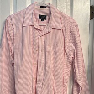 Abercrombie & Fitch Pink and White Striped Men's Dress Shirt